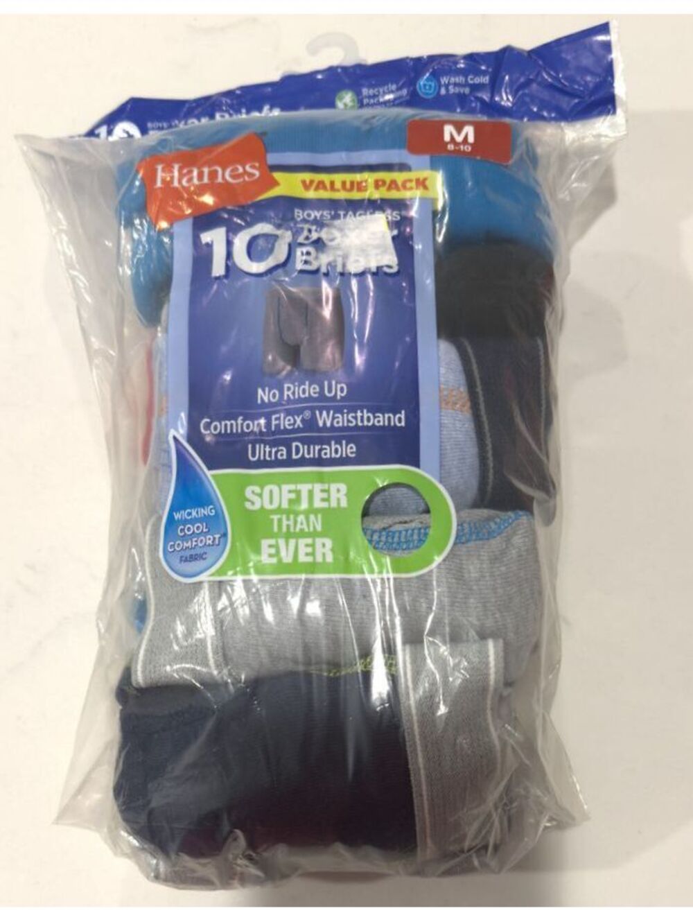 Hanes Boys Boxer Briefs 10pk Wicking Cool Comfort Size Medium